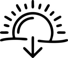 icône du soleil sur fond blanc, illustration du symbole de l'icône du soleil en noir sur fond blanc vecteur