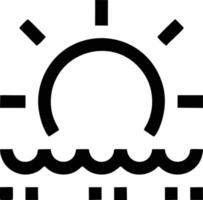 icône du soleil sur fond blanc, illustration du symbole de l'icône du soleil en noir sur fond blanc vecteur