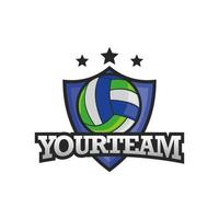 modèle de conception de logo emblème sport volley-ball vecteur