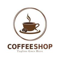 création de logo de café. modèle pour enseigne commerciale, identité pour restaurant, café, royauté, boutique, héraldique et autre illustration vectorielle vecteur
