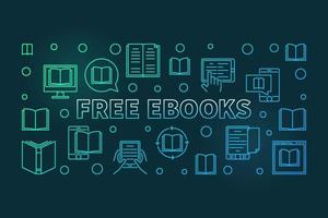 ebooks gratuits vector illustration ou bannière linéaire colorée