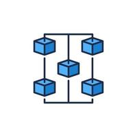 concept de vecteur blockchain icône bleue - signe moderne de la chaîne de bloc