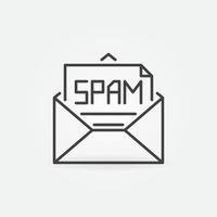 enveloppe avec icône de contour de vecteur de spam ou élément de conception