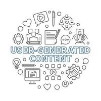 illustration de contour circulaire de vecteur de contenu généré par l'utilisateur