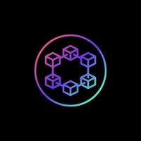 blockchain bloque le concept de ligne vectorielle icône ronde colorée. cercle avec symbole coloré de la chaîne de blocs vecteur