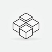 icône de concept de vecteur de chaîne de blocs ou signe abstrait de crypto-monnaie