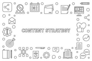 cadre de contour de concept de stratégie de contenu. illustration vectorielle vecteur