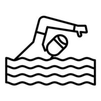 icône de ligne de personne de natation vecteur