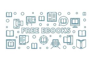 ebooks gratuits vector illustration horizontale dans le style outine
