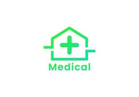 création de logo d'icône de maison médicale. modèle de logo d'hôpital vecteur