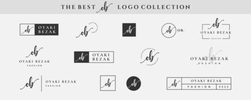 lettre simple initiale ob o logo monogramme sur fond noir pour la beauté, la mode, la collection de conception de photographie vecteur