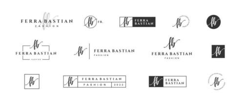 initiale simple lettre fb f logo monogramme sur fond noir pour la beauté, la mode, la collection de conception de photographie vecteur