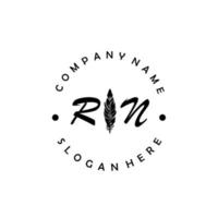 initiale rn lettre logo élégant entreprise marque luxe vecteur