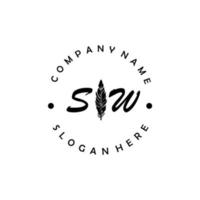 initiale sw lettre logo élégant entreprise marque luxe vecteur