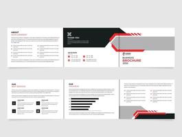 brochure d'entreprise géométrique de paysage à trois volets avec marketing abstrait moderne, impression, rapport annuel et présentations commerciales vecteur