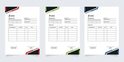 conception vectorielle de modèle de facture minimale propre. facture d'entreprise. facture moderne et minimaliste pour la conception de votre identité de marque vecteur