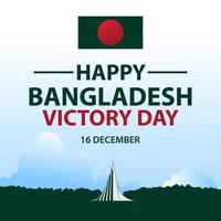 joyeux jour de la victoire du bangladesh. les fêtes nationales sont célébrées au bangladesh. jour de la victoire. vecteur