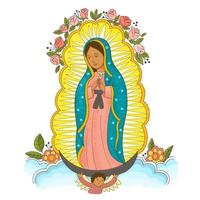 vierge marie, invocation catholique de notre dame de guadalupe, impératrice d'amérique vecteur