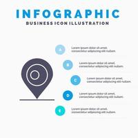 carte de localisation bangladesh icône solide infographie 5 étapes présentation arrière-plan vecteur
