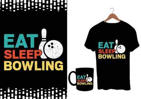 conception de t-shirt de bowling vecteur