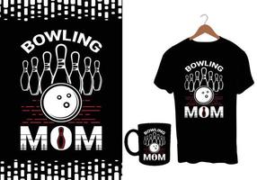 conception de t-shirt de bowling vecteur