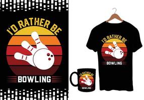 conception de t-shirt de bowling vecteur