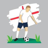 design plat de joueur de football angleterre avec illustration vectorielle de drapeau fond vecteur