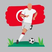 joueur de football plat avec fond de tunisie vecteur