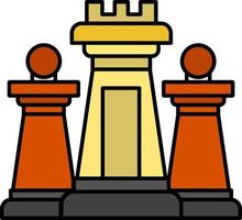 stratégie informatique d'échecs technologie tactique icône de couleur plate icône de vecteur modèle de bannière