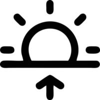 icône du soleil sur fond blanc, illustration du symbole de l'icône du soleil en noir sur fond blanc vecteur