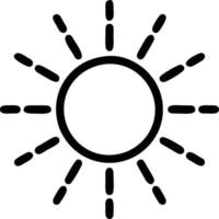 icône du soleil sur fond blanc, illustration du symbole de l'icône du soleil en noir sur fond blanc vecteur