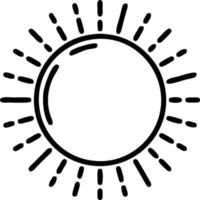 icône du soleil sur fond blanc, illustration du symbole de l'icône du soleil en noir sur fond blanc vecteur