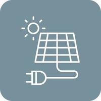 ligne de panneau solaire icônes d'arrière-plan de coin rond vecteur