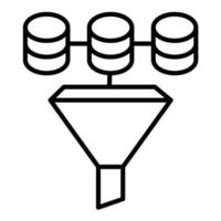 icône de ligne de filtre de données vecteur