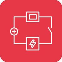 ligne de circuit électrique autour des icônes de fond de coin vecteur
