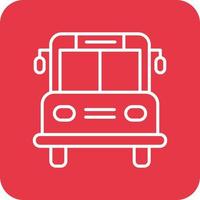 ligne d'autobus scolaire icônes d'arrière-plan de coin rond vecteur