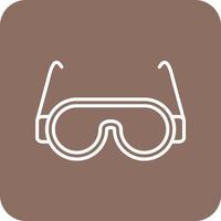 ligne de lunettes de sécurité icônes d'arrière-plan de coin rond vecteur