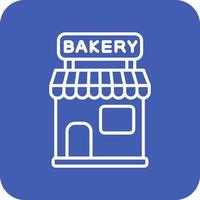 ligne de magasin de boulangerie icônes d'arrière-plan de coin rond vecteur