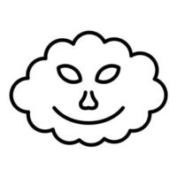 icône de ligne de visage de vent vecteur