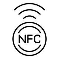 icône de ligne nfc vecteur