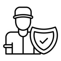 icône de ligne de protection des employés vecteur