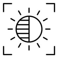 icône de la ligne de luminosité de la caméra vecteur