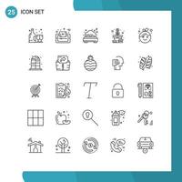 symboles d'icônes universelles groupe de 25 lignes modernes d'éléments de conception vectoriels modifiables de lit d'argent de smartphone d'arbre de bébé vecteur
