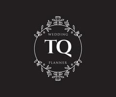 tq initiales lettre mariage monogramme logos collection, modèles minimalistes et floraux modernes dessinés à la main pour cartes d'invitation, réservez la date, identité élégante pour restaurant, boutique, café en image vectorielle vecteur