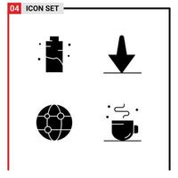 pack de glyphes solides créatifs d'éléments de conception vectoriels modifiables de technologie de fond d'énergie globale de batterie vecteur