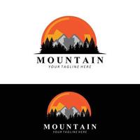 création de logo de montagne, lieu de vecteur pour randonneur amoureux de la nature