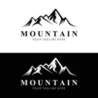 création de logo de montagne, lieu de vecteur pour randonneur amoureux de la nature