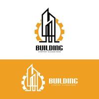 logo de conception de maison, logo de bâtiment, icône de société immobilière et de construction vecteur