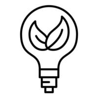 icône de ligne d'ampoule écologique vecteur