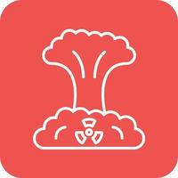 icônes de fond de coin rond ligne de souffle nucléaire vecteur